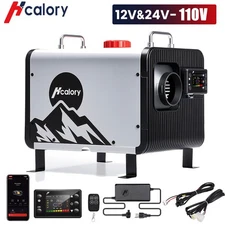 Hcalory 8KW 12V 24V Air Diesel Heater bluetooth Remote W/110V AC Adapter Caravan
