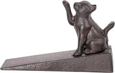 Fermaporta a Battente per Fermaporta in Ghisa Resistente | Statua Animale Gatto 