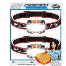 Stirnlampe Led 2 Stück Superhell 3 Modi Wasserdicht