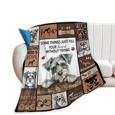Schnauzer Blanket Dog Throw Blanket Fleece Plush Bedding Schnauzer Gifts for ...