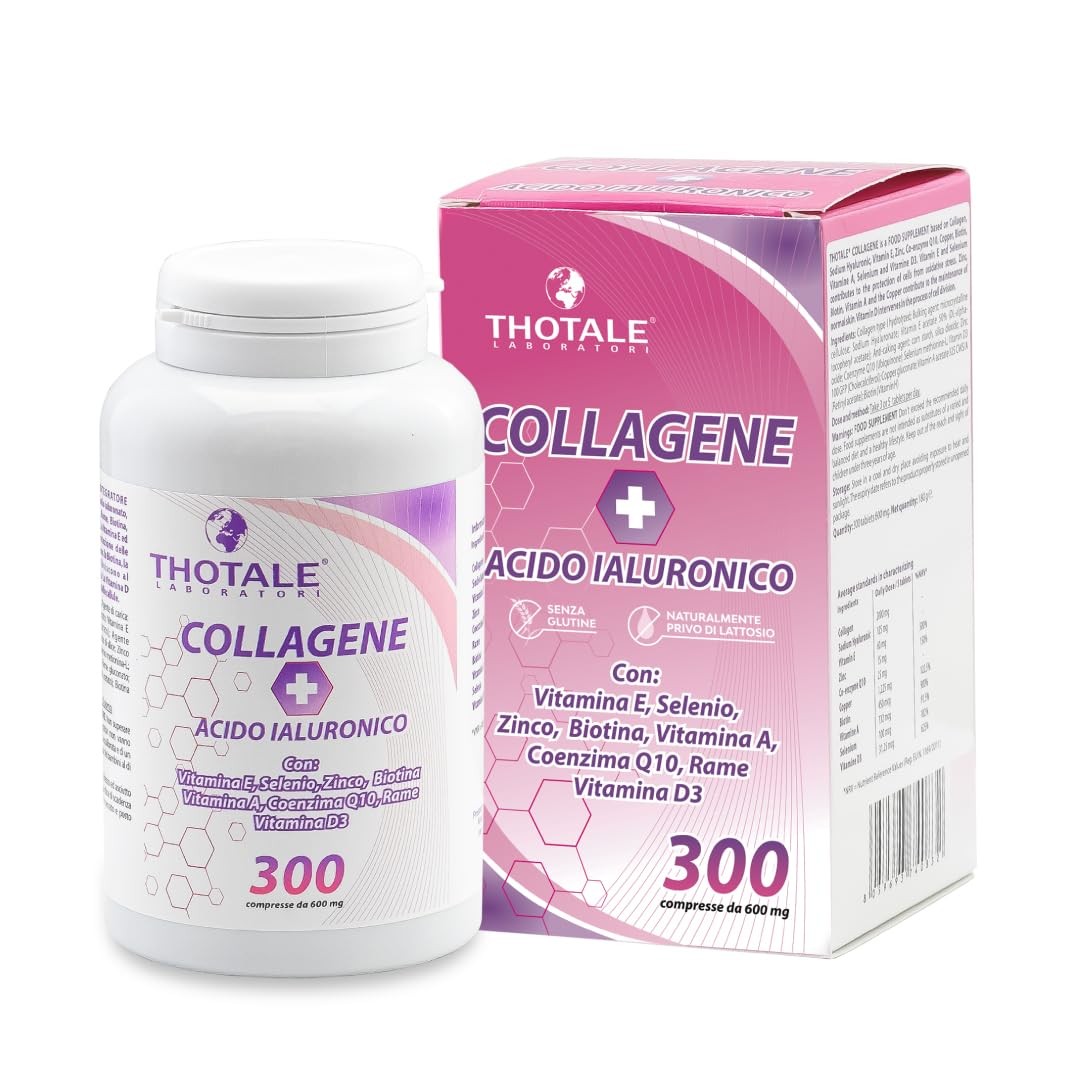 Integratore Collagene e Acido Ialuronico 300 cpr | Effetto Glow Viso