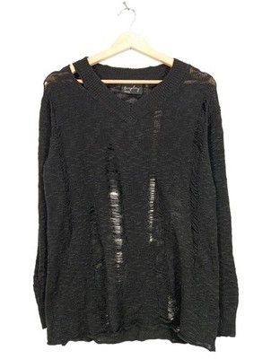 FORPLAY V-Ausschnitt-Pullover Damen Pullover Gr. DE 40 schwarz Casual-Look