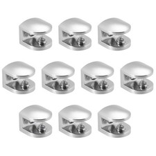 Glass Shelf Brackets Zinc Alloy Clamp Glass Clip for 8-10mm, Type-05, 10pcs