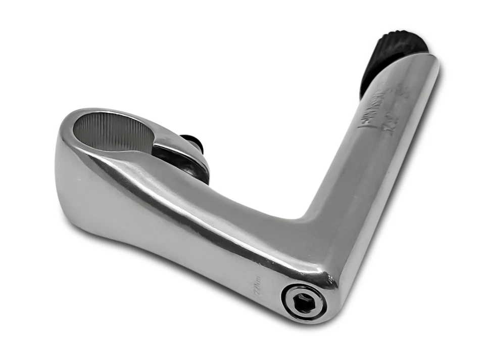 Retro Alu Rennrad Vorbau Silber Ø 25,4 mm Lenkerklemmung für 1" Gabel - Bild 2 von 3