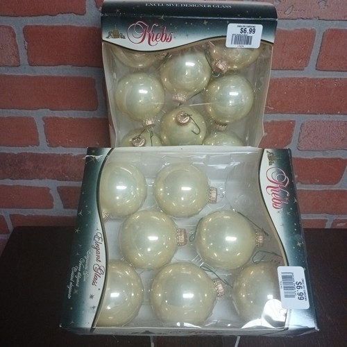 Krebs Designer Glas mit Kronen Ornamenten 15 Stück Farbe Chablis Gold 1 fehlt