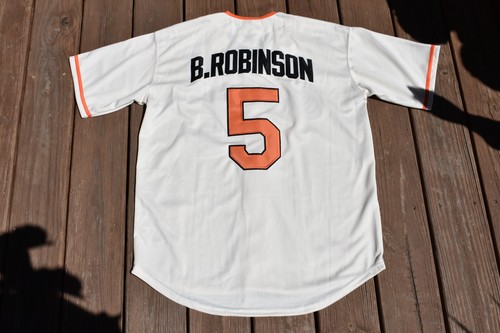 New Brooks Robinson Baltimore Orioles Cream AL League Baseball Jersey Mens Small