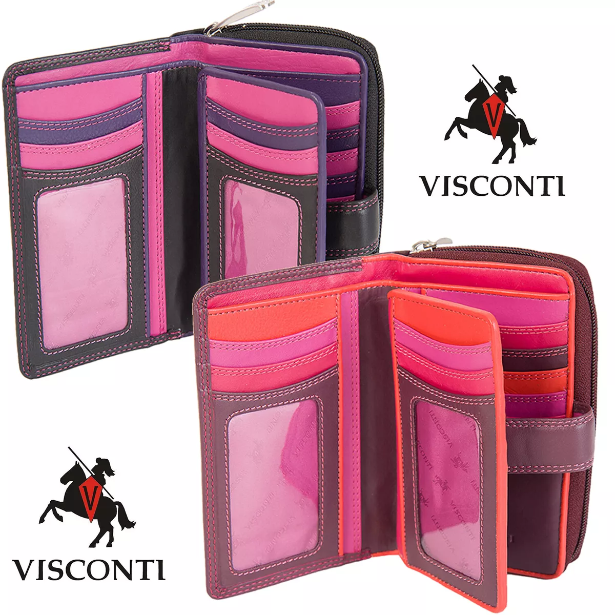 Visconti RB40 Multi Colored Small Soft Leather Ladies Wallet & Purse