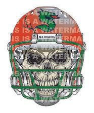 Seattle Sea Dragons Skull Helmet NEW XFL Decal / Sticker 10 sizes!! Tracking!!