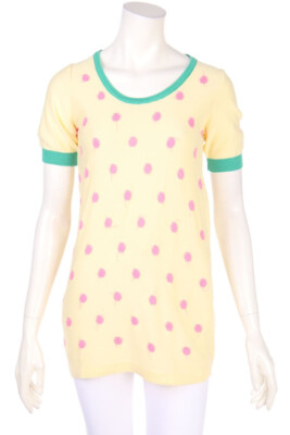 DIMORA Shortsleeve Pullover Dots S lemon sorbet dark green
