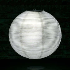 Quasimoon 14" White Fine Line Premium Even Ribbing Paper Lantern, Extra Sturd...