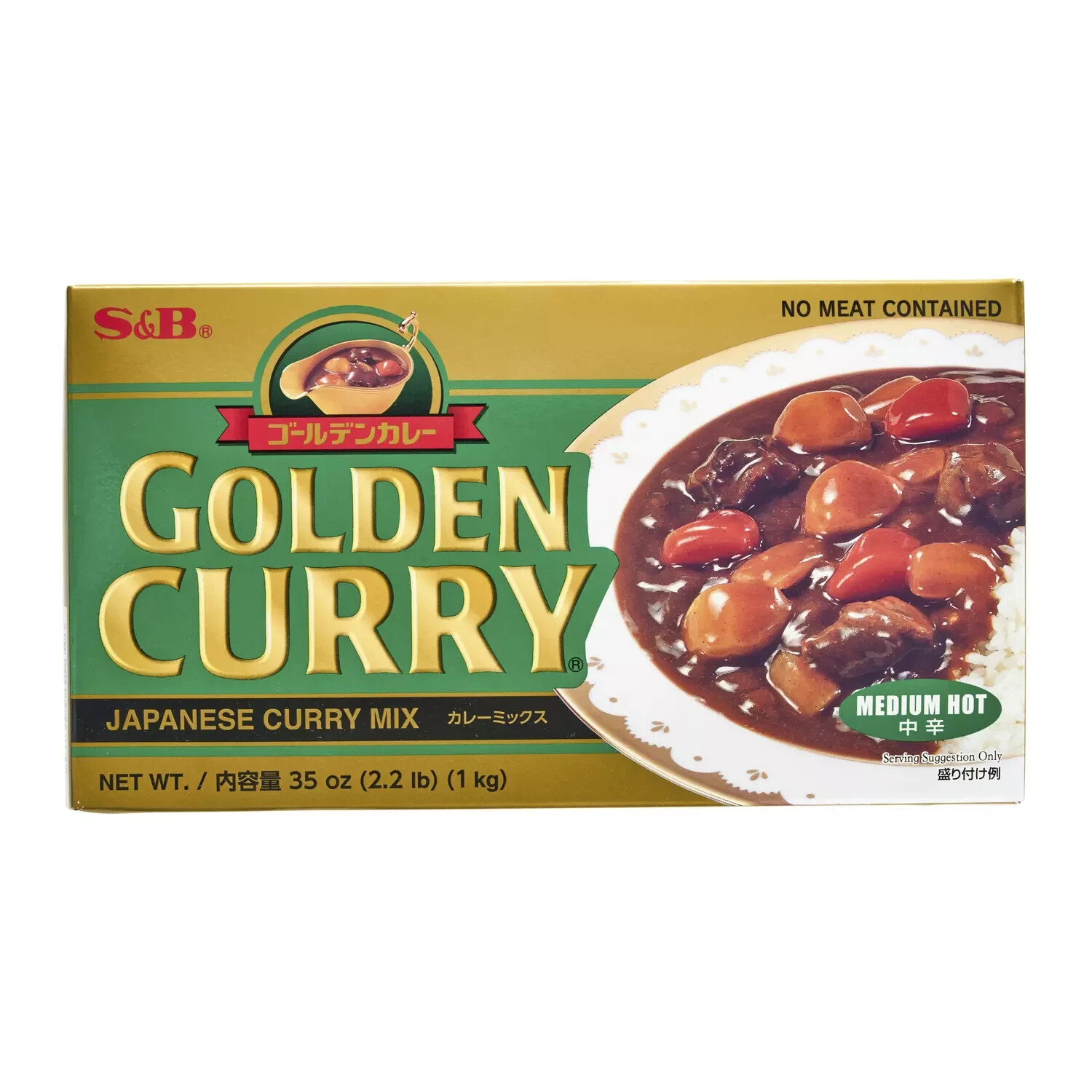 S&B Japanese Golden Curry Sauce Mix - Medium Hot (no Meat Contained) 1KG LARGE