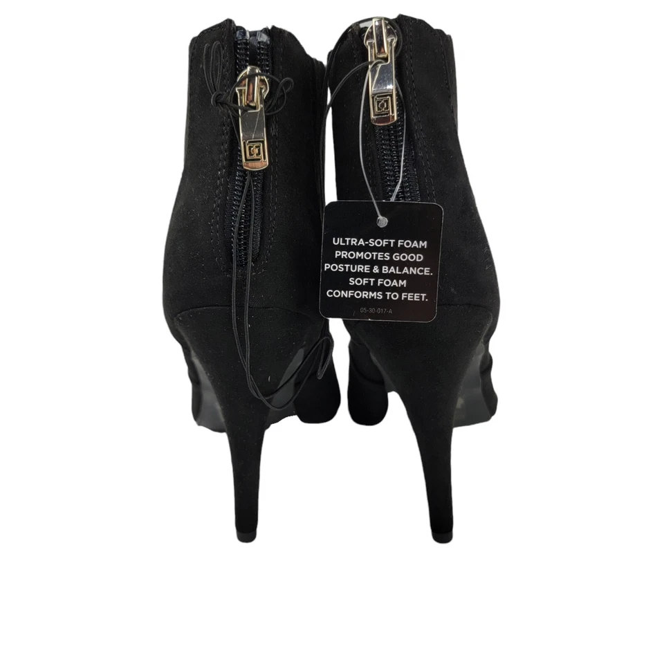 Botín Liz Claiborne Serina Talla 10 Espalda Cremallera Punta Punta Stiletto Negro Foto 3 de 4