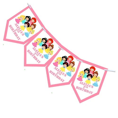 Personalised Princess Birthday Stickers For Party Thank You Sweet Cone Bags 24 - Picture 2 of 6
