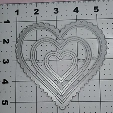 Universal thin metal die cut tool emboss Vintage Heart Lace stitch border 3 Love