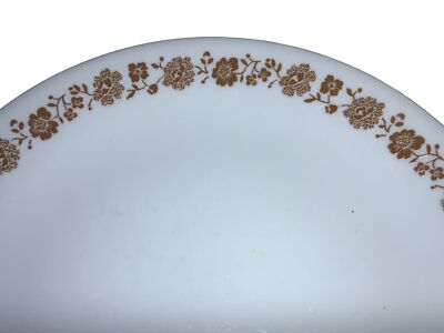 Corelle Brown Floral Dinner Plates Set of