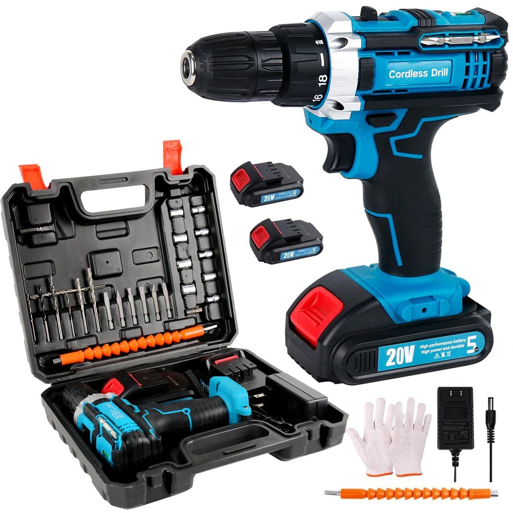 Power Drill Cordless, Cordless Drill with Battery and Charger, 20V Cordless D...