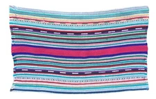 Multicolor Striped Rag Rug 24 x 37" About .25" Thick Clean Colorful Smoke Free