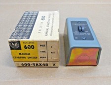ALLEN BRADLEY 600-TAX48 MANUAL STARTING SWITCH KEY TYPE 1 POLE INDOOR SERIES A