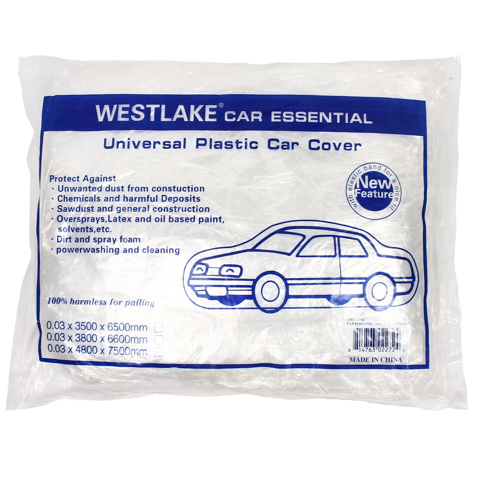 Wholesale 20 PACK Clear Plastic Disposable Car Cover Universal Rain Dust Garage Foto 2 de 4