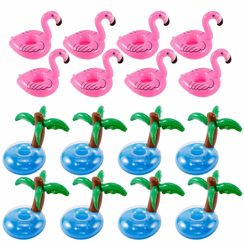 2-10PCS Inflatable Floating Drink Can Cup Holder Flamingo Pool Beach Hawaiian AU - image 4 of 4