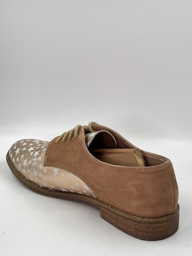 Oxford Vanessa Wu (Anthropologie) stella metallizzata donna US taglia 7,5 M/38 pelle - Foto 13 di 15