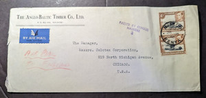1940 British KUT Airmail Cover Nairobi Kenya to Chicago IL USA