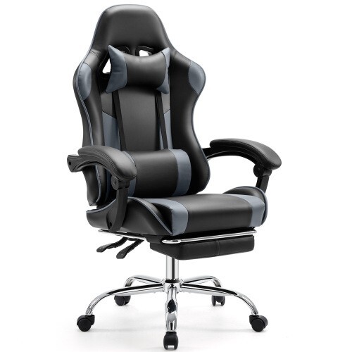Ergonomic Gaming Chair Office Computer Chair Executive Swivel Chair w/ Footrest-image