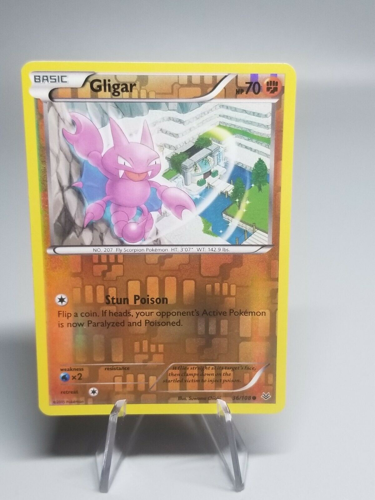 Pokémon TCG Gligar Roaring Skies 36/108 1st Edition Reverse Holo Common Vintage
