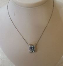 Collana / girocollo  topazio e zirconi   oro bianco  18 KT
