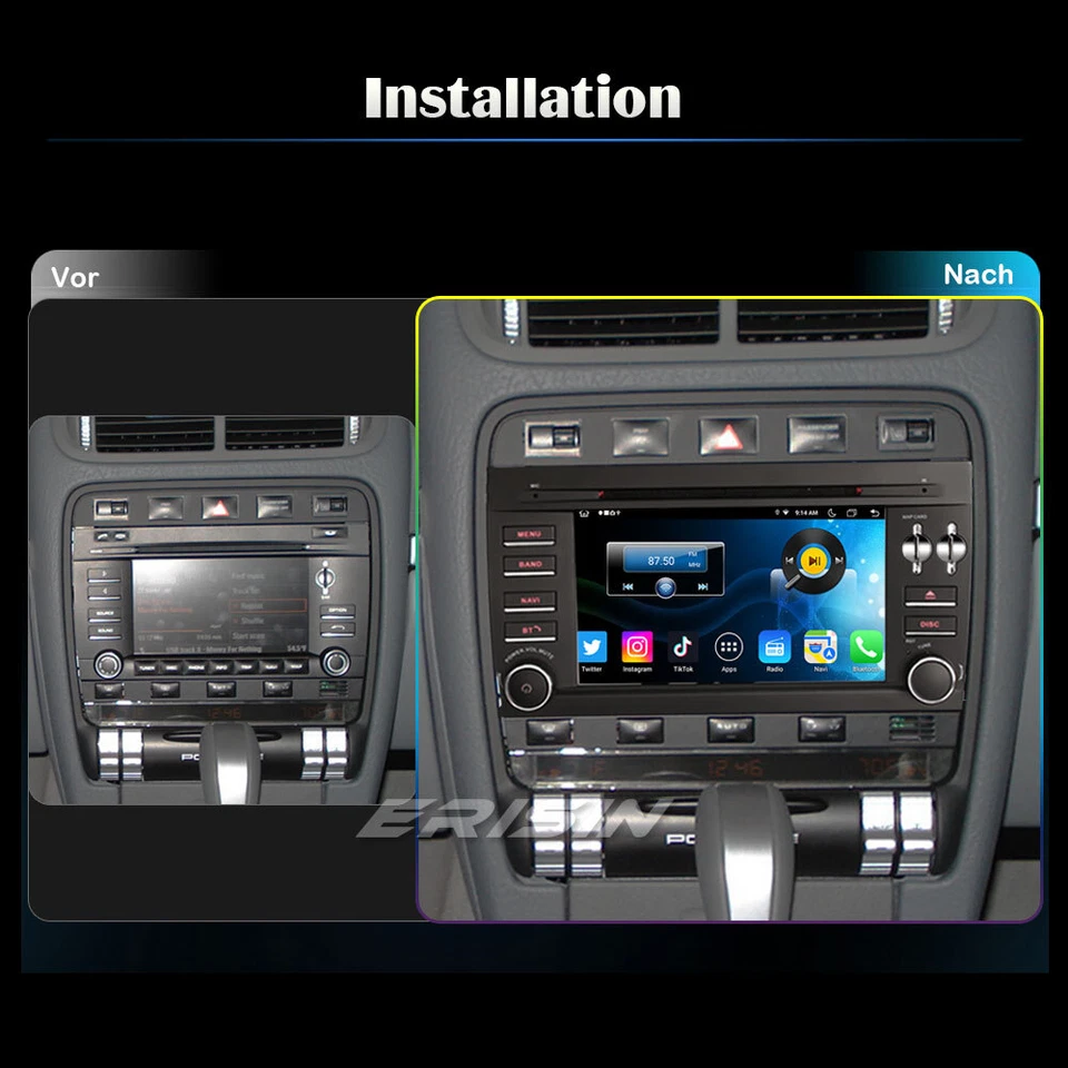 64GB Android 14 Autoradio DAB+ 8 Kern Navi CarPlay CD CANbus SWC Porsche Cayenne - Bild 3 von 4