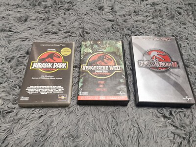 Jurassic Park Vergessene Welt Teil 1-3 VHS Kassette