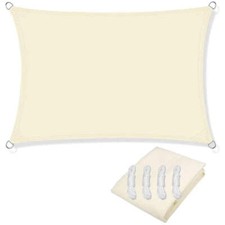 NNEOBA Rectangular Sunshade Sail UV Block Waterproof Canopy Beige 