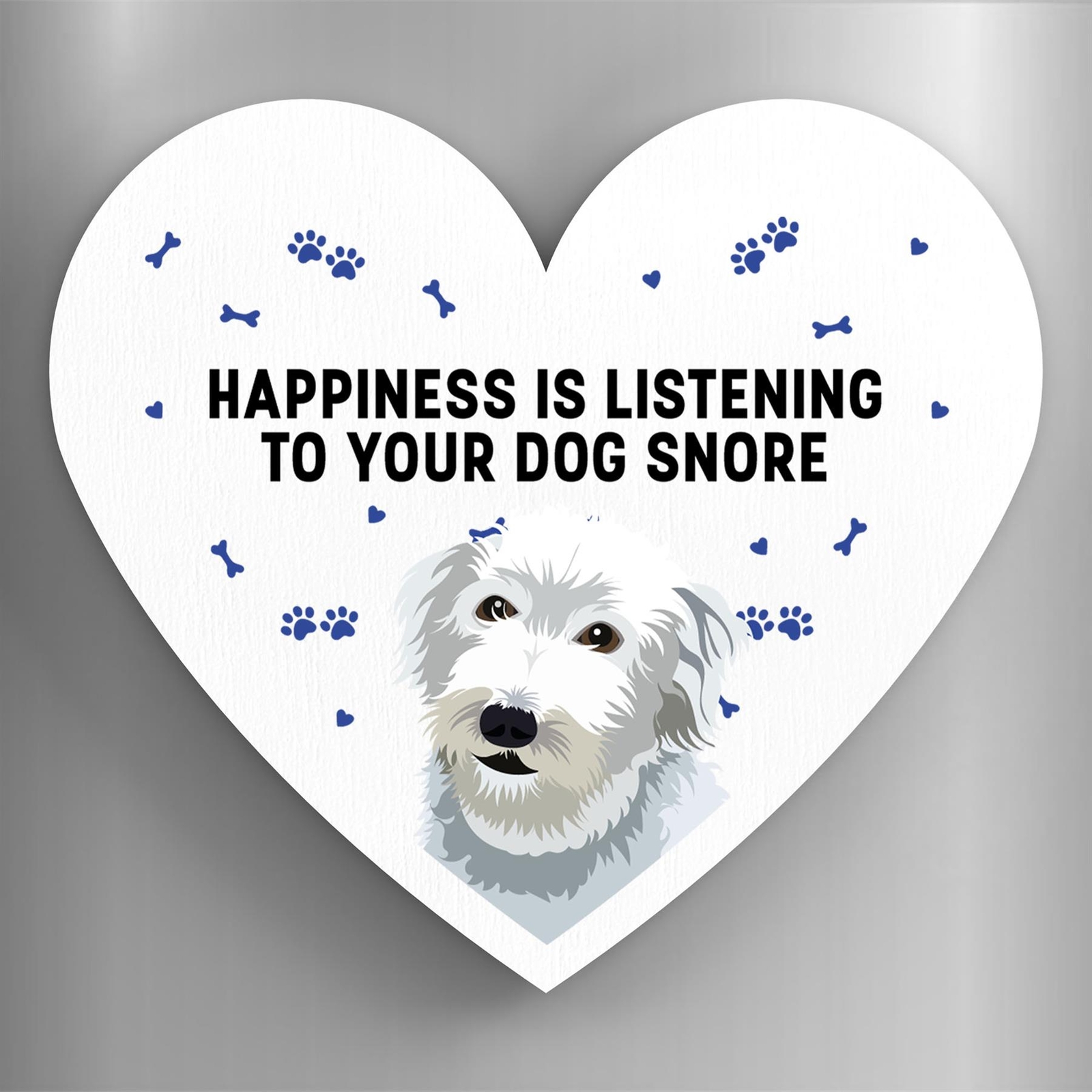 Bedlington Whippet Happiness Is Your Dog Snoring Katie Pearson Heart Magnet