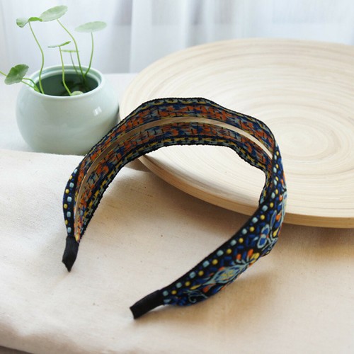 Diadema para el cabello bordada de mujer aro para cabello ancho simple dulce niña - Imagen 8 de 15