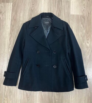ジャケット・アウター Burberry wool double zip single P coat Burberry Black Label Peacoat Black Wool With Buttons Size M