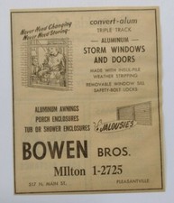 1959 Bowen Bros. Awnings, Enclosures, Windows Advertisement Pleasantville, NJ
