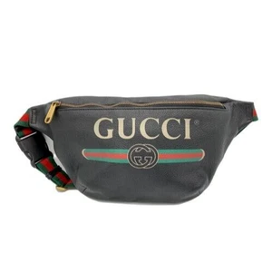 Gucci Sherry Line sac ceinture sac bum bag cuir noir poche taille épaule 530412