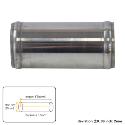 Aluminium Schlauch Adapter Schlauch Joiner Rohr Koppler Anschluss 35mm L= 76mm