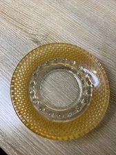 Vintage Peach Glass ASHTRAY Hobnail