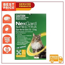 Nexgard Spectra Spot-on 3 Pipettes for Cats 2.5 to 7.5 Kg Yellow Flea Worm Tick