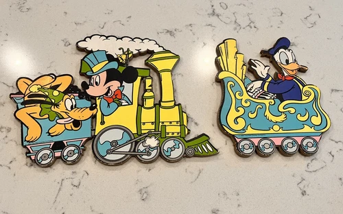 Walt Disney Vintage 1984 Train Pressed Cardboard Nursery Wall Hangings 2 Pieces