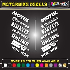 16 X Belly Pan Fairings Motorbike Track Racing Stickers Sponsor Vinyl Decals