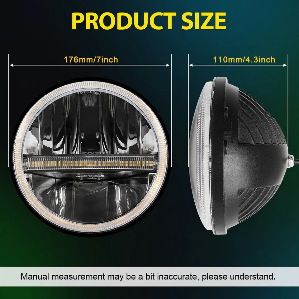 7 Zoll LED runde Scheinwerfer Abblendlicht/Fernlicht für Classic Mini/Austin  - Bild 2 von 4