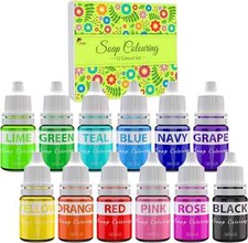 12 Colour Soap Dye - Food Grade Concentrated Soap Colouring Bath Bomb Colourant