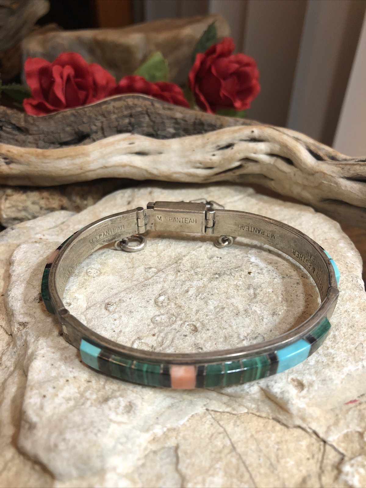 MARTIN  & ESTHER PANTEAH ZUNI Sterling Coral Mala… - image 1