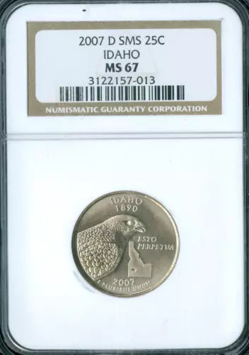 2007 D IDAHO QUARTER NGC MS67 SMS PQ *