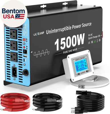 1500W Sump Pump Battery Backup System, Pure Sine Wave Inverter Charger with 25A