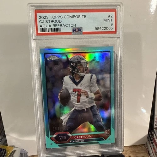 2023 Topps Composite - Topps Chrome C.J. Stroud #2 Aqua Refractor 154/199 PSA 9