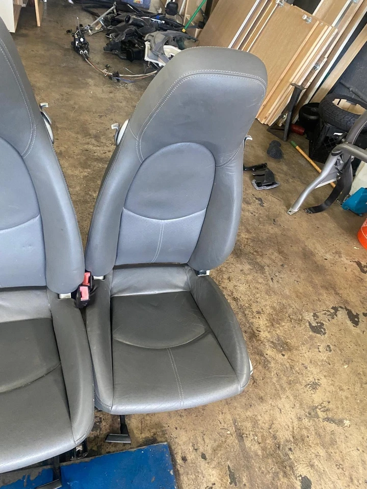 Porsche Cayman Boxster 987 2005-08 juego de asientos eléctricos térmicos de cuero gris Foto 3 de 4