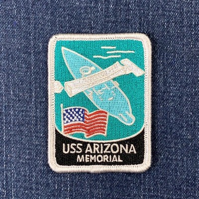 USS Arizona Patch Embroidered Navy Battleship Pearl Harbor Hawaii Travel Badge